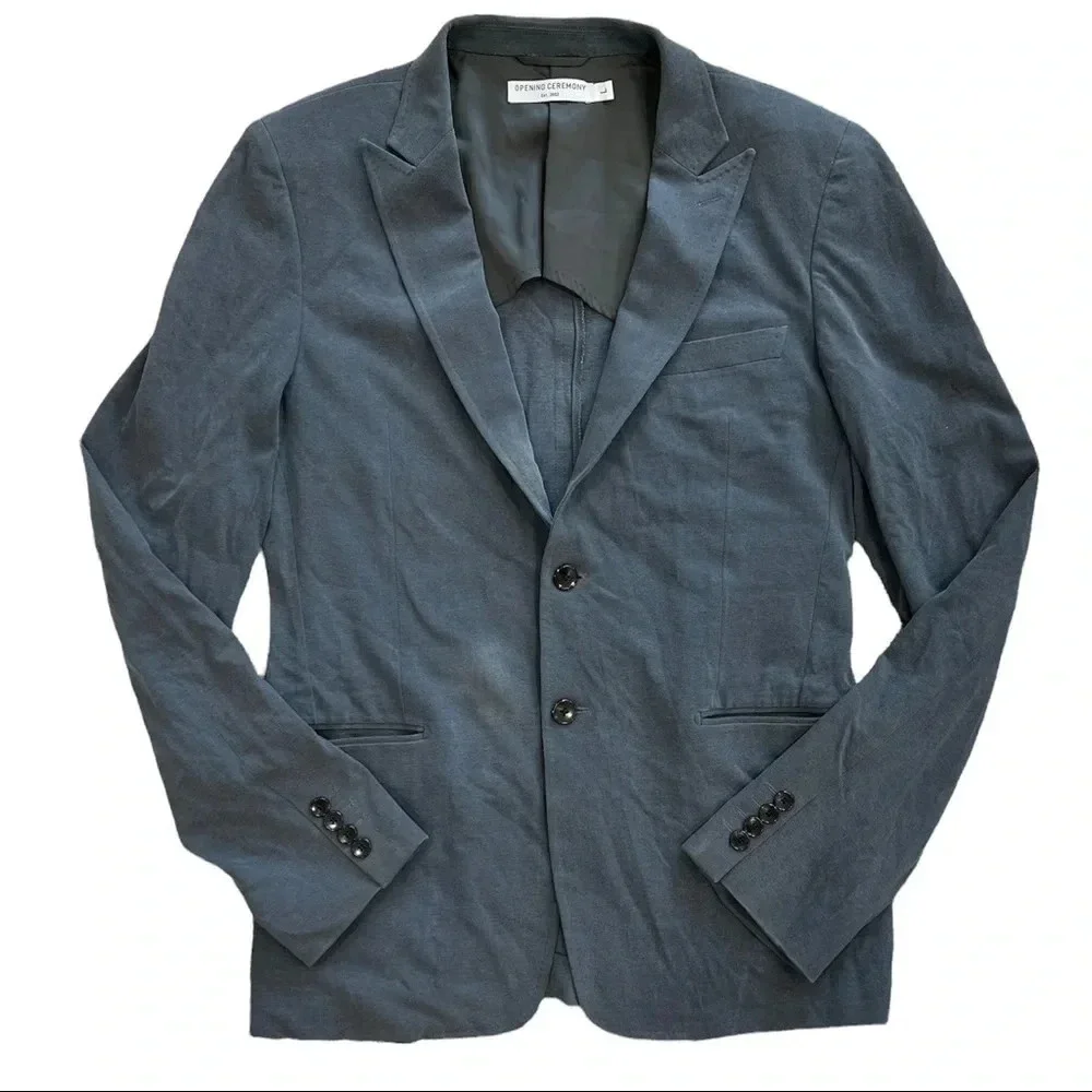 Opening Ceremony Slate Gray Cotton Blazer L